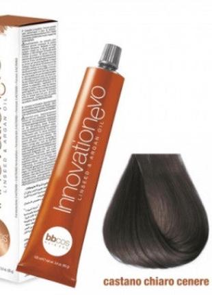 Стійка фарба для волосся bbcos innovation evo hair color cream № 5/1 каштановий світло-попелястий, 100 мл