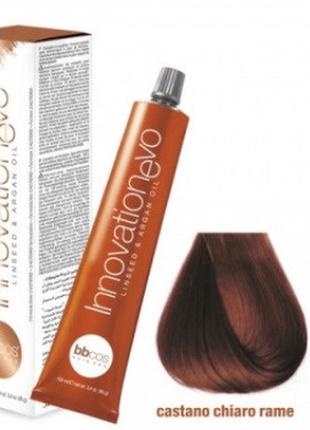 Стійка фарба для волосся bbcos innovation evo hair color cream № 5/4 світлий мідний каштан, 100 мл
