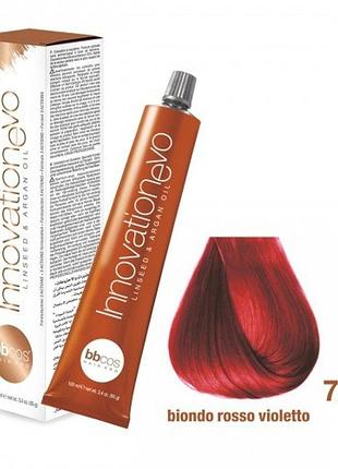 Стойкая краска для волос bbcos innovation evo hair color cream № 7/62 красно-фиолетовый блондин, 100 мл1 фото