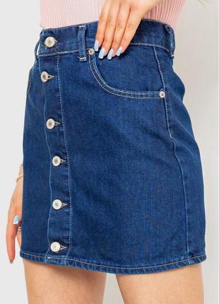 Женская джинсовая юбка мини на пуговицах7 фото