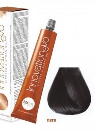 Стійка фарба для волосся bbcos innovation evo hair color cream № 1/0 чорний , 100 мл