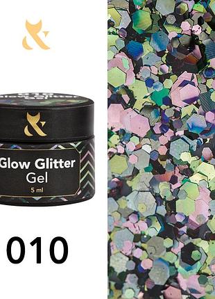 Гель-лак f.o.x glow glitter gel 010 5г