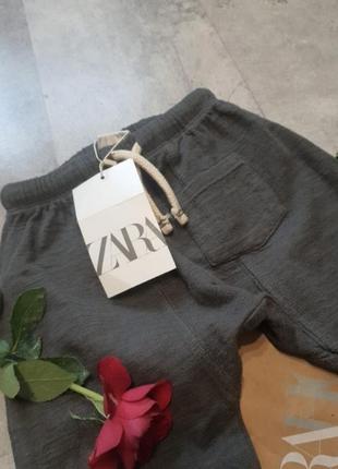 Zara трикотажні штанці на котоновій підкладці, шнурочки робочі,  на попці 2 полоси3 фото