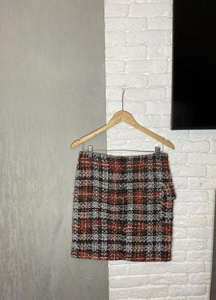 Спідниця в клітинку з кишенькою міні юбка тепла zagora, xs-s2 фото