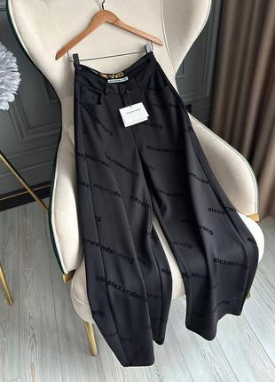 Штани брюки в стилі alexander wang класика чорні клеш палаццо ділові