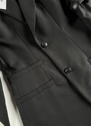 Пиджак жакет в стиле coperni черный приталенный3 фото