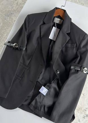 Пиджак жакет в стиле coperni черный приталенный8 фото