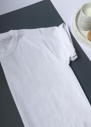 Белая базовая футболка, біла базова футболка, хлопкова футболка , бавовняна футболка5 фото