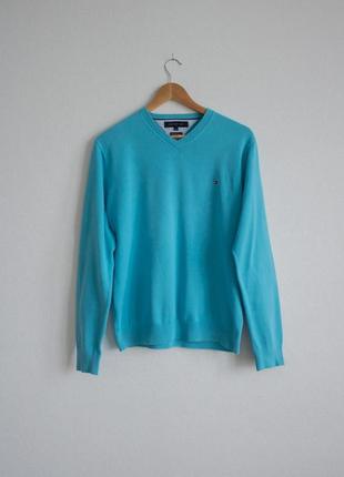 Джемпер tommy hilfiger (premium cotton) голубой