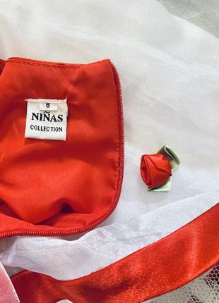 Нарядное праздничное выпускное платье из атласа и органзы с розочками ninas collection (испания)4 фото
