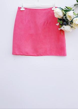Замшевая юбка невероятная сказочная юбка под замш нежно розовая с карманами2 фото