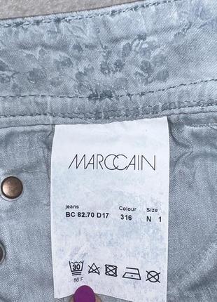 Marc cain блакитні джинси  брюки скіні з набиваним квітковим велюровим принтом5 фото