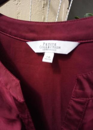 Бордовая красная блуза кофточка рюш волан от petite4 фото