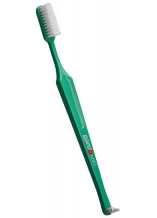 Зубная щетка paro swiss m43 средней жесткости зеленая (7610458007082-green)1 фото