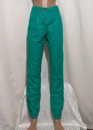 Летние штаны с защипами бершка зелёные (191)