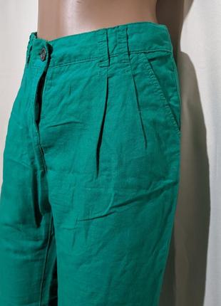 Літні штани зі зборочками бершка зелені6 фото