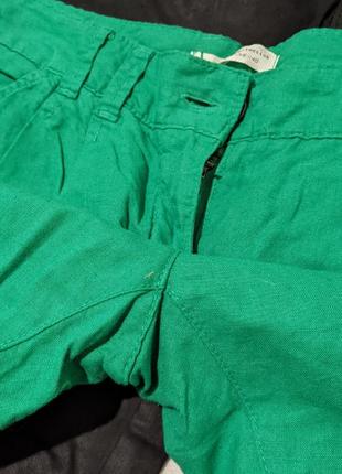 Літні штани зі зборочками бершка зелені8 фото