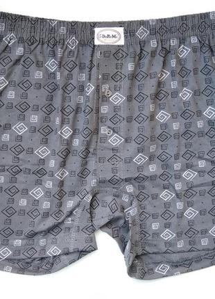 Трусы мужские семейные шорты doremi хлопок турция темный серый квадратики 4 xl 502 фото