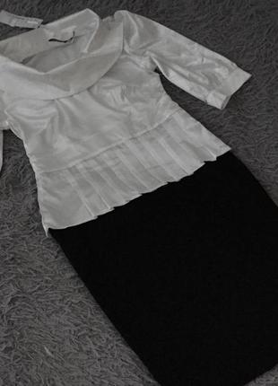 Чорно біла елегантна сукня defile lux р42 нова