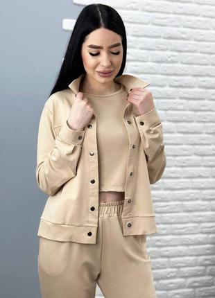 💥жіночий трикотажний костюм трійка прогулянковий повсякденний весна демісезон 💥