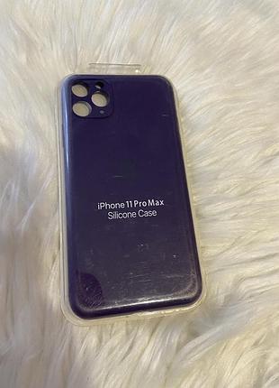Силиконовый чехол silicone case iphone 11 pro max фиолетовый full case