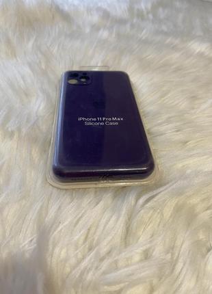 Силиконовый чехол silicone case iphone 11 pro max фиолетовый full case2 фото