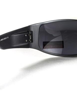 Очки защитные открытые global vision bad-ass-2 gunmetal (gray), серые в тёмной металлической оправе8 фото