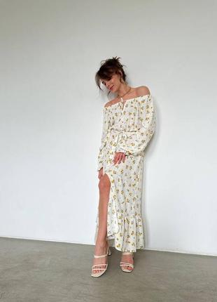 2 цвета  ⁇  платье макси длинное с мелким цветочным принтом с завязкой на груди7 фото