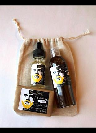 Dream beard чоловічий подарунковий набір по догляду за бородою для зростання масло шампунь-мило