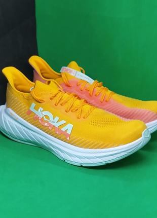 Кросівки для бігу hoka one one carbon x 3 yellow (1123192-rycm) оригінал.