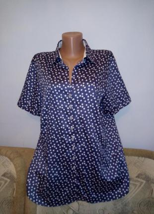 Бавовняна трендова блуза в горох, р. 18