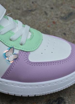 Дитячі кросівки ashiguli для дівчинки білий фіолетовий р32-364 фото