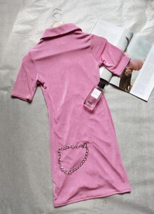 Женское модное розовое платье рубашка с драпировкой as you8 фото