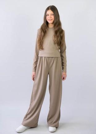 4кольори❗ современный комплект джемпер и кюлоты, широкие прямые брюки, трендовый классический комплект, модный комплект джемпер и кюлоты, широкие брюки