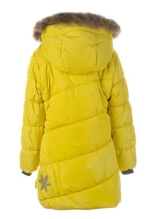 Куртка зимняя для девочек с натуральным мехом huppa rosa 1 желтая 17910130-700022 фото