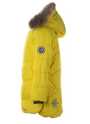 Куртка зимняя для девочек с натуральным мехом huppa rosa 1 желтая 17910130-700023 фото