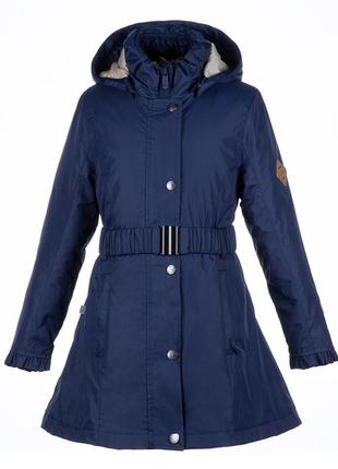 Пальто демисезонное для девочек плащ huppa leandra темно-синий 18030004-00086