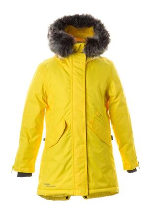 Парка зимняя для девочек куртка удлиненная huppa vivian желтый 12490020-70002