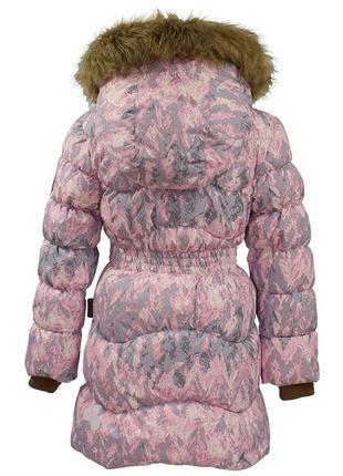 Пальто зимнее пуховое для девочек huppa grace cветло-розовый с принтом 17930055-732033 фото