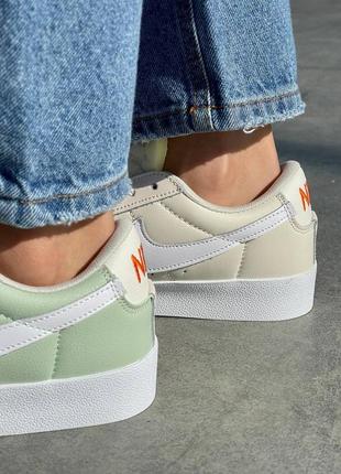 Кросівки nike blazer low ‘77 vintage leather ‘green beige’  кроссовки7 фото