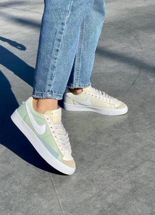 Кросівки nike blazer low ‘77 vintage leather ‘green beige’  кроссовки1 фото