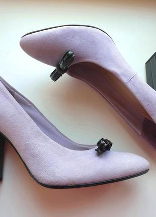 Брендовые женские туфли clarks; натуральная замша, устойчивый каблук, на стельку 24 см5 фото