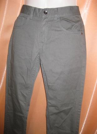Хлопок котон100% темно серые брюки штаны джинсы регуляр прямые here there км1628 маленький размер2 фото