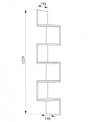 Угловая полка для книг, настенная полка oxa дуб сонома (20x122, vh-6)6 фото