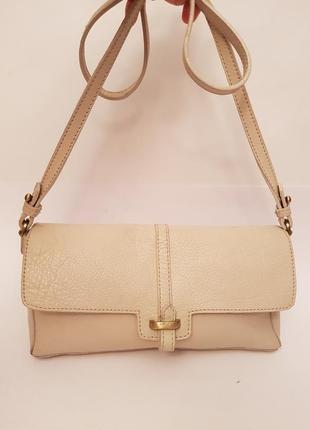 Роскошная стильная кожаная сумка crossbody zara nude