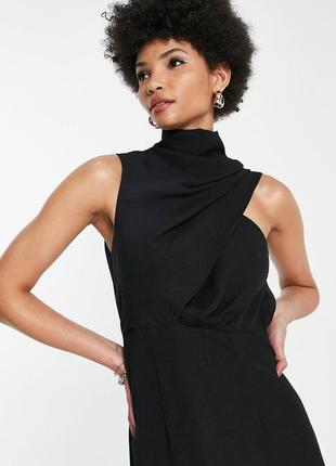 Черное платье-карандаш без рукавов с хомутом asos design tall2 фото