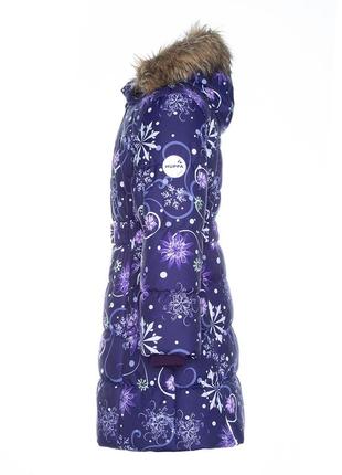 Пальто зимове для дівчаток huppa yacaranda темно-ліловий з принтом , р.122 (12030030-94273-122)2 фото