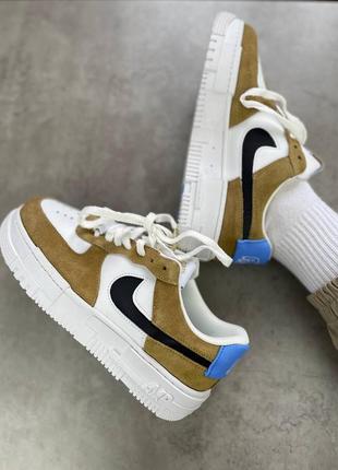 Кросівки black and pink nike air forces base 1 low pixel brown