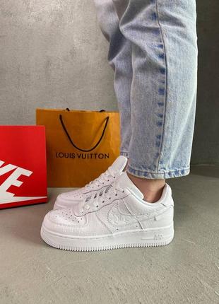 Кросівки nike air force 1 low white в стилі louis vuitton