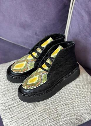 Кожаные ботинки лоферы на шнурках из натуральной кожи кожаные ботинки на шнуровке натуральная кожа6 фото